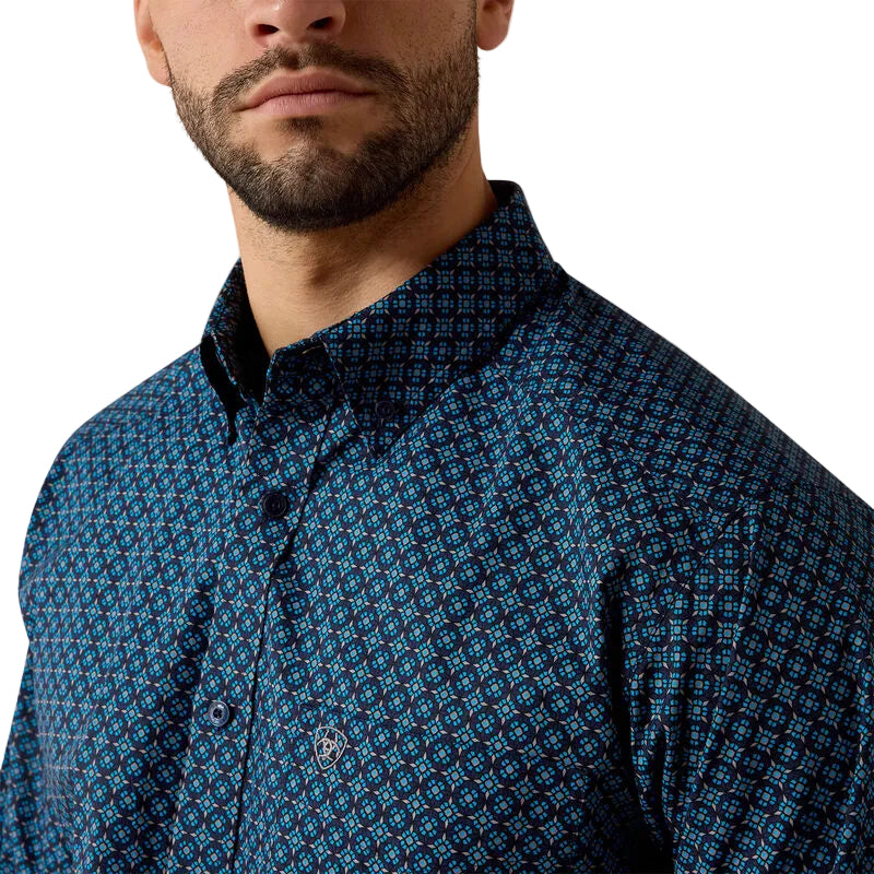 Ariat Men's Brilliant Blue Geo Print Nagel Classic Fit Shirt 10080736