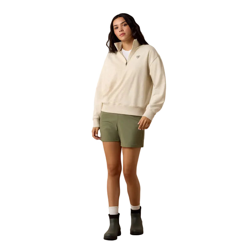 Ariat Women's Oatmeal Holiday 1/2 Zip Sweatshirt 10085379