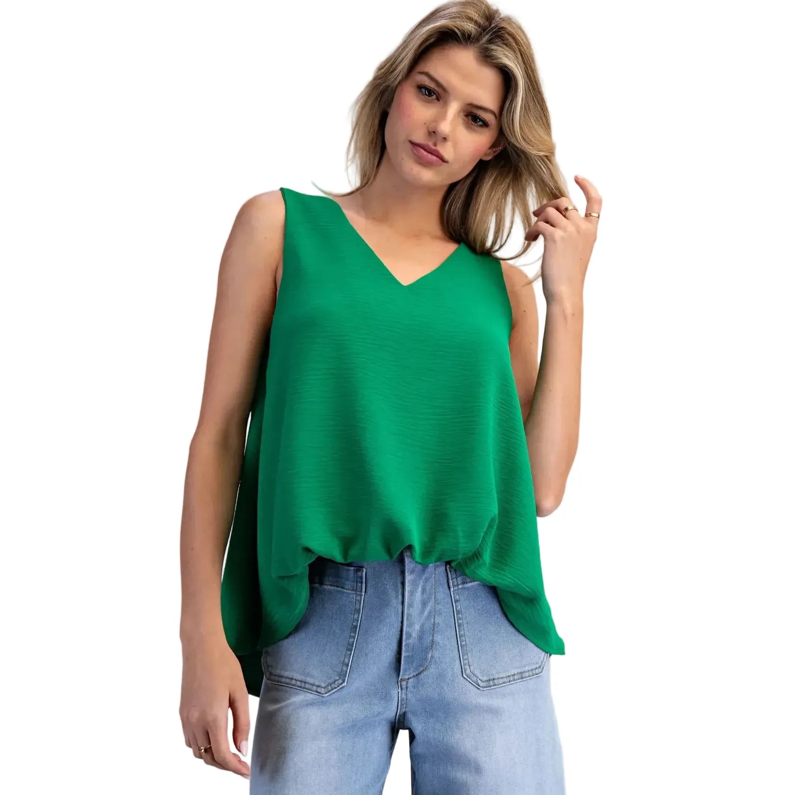 Women's ee:some Lilac V-neck Sleeveless Tank Top TK54543