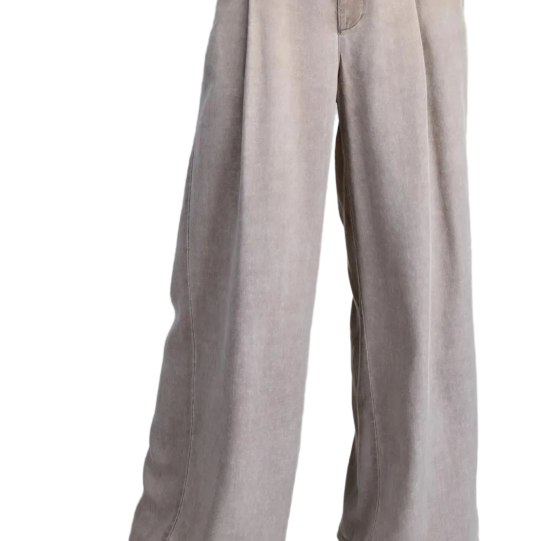 Women's ee:some Hazelnut Zipper Front Wide Leg Pants PK16064-HAZEL