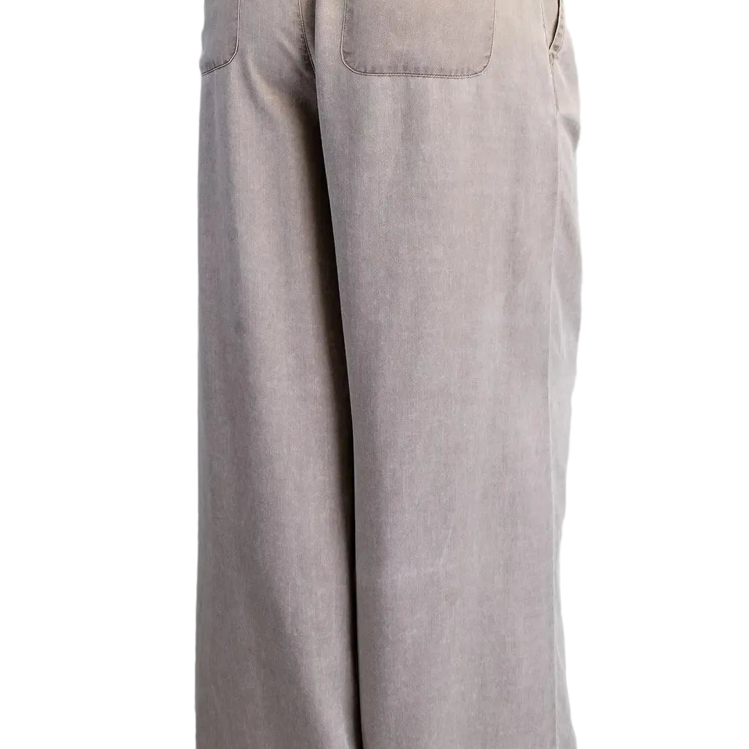Women's ee:some Hazelnut Zipper Front Wide Leg Pants PK16064-HAZEL