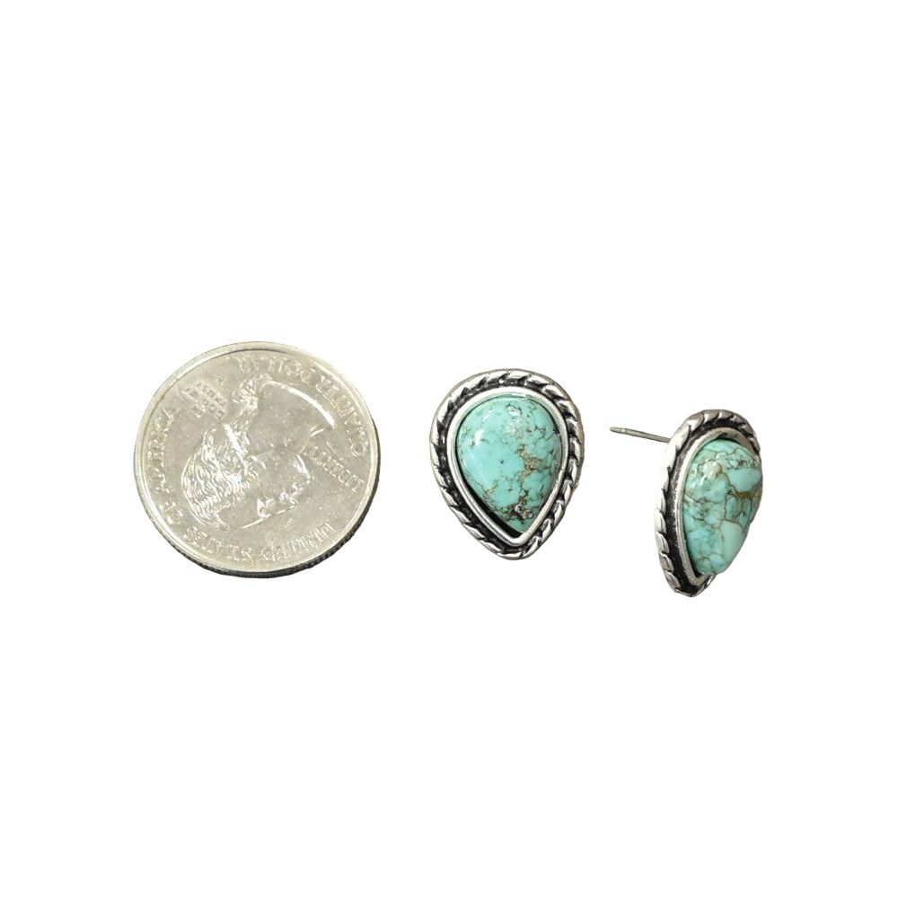 Women's Isac 13mm Drop Turquoise Stud Earrings