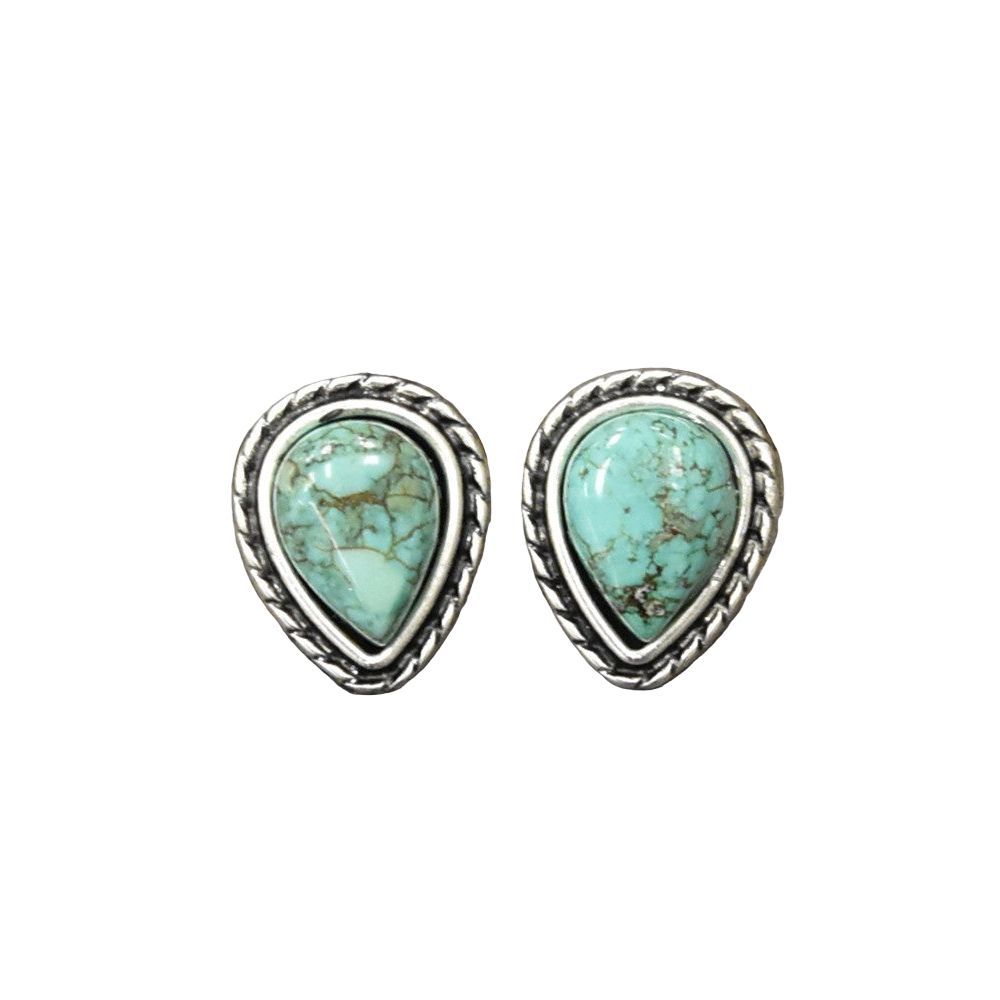 Women's Isac 13mm Drop Turquoise Stud Earrings