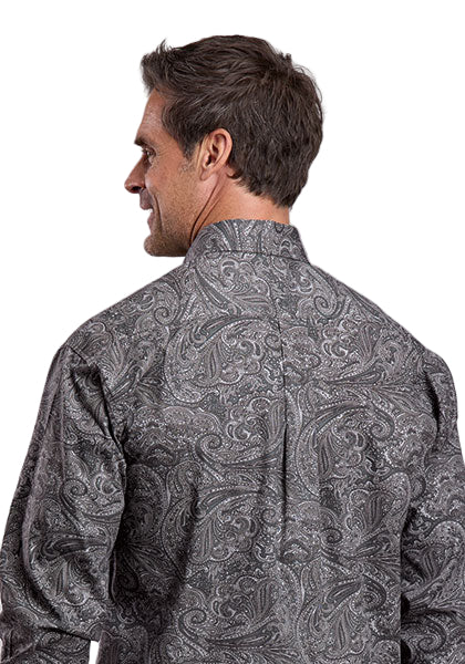 Men's Stetson Long Sleeve Button Up Smoke Paisley Shirt 11-001-0526-1046