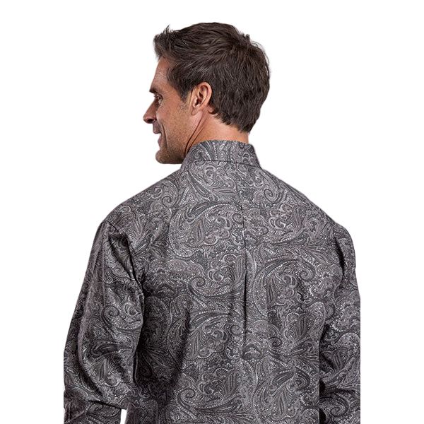 Men's Stetson Long Sleeve Button Up Smoke Paisley Shirt 11-001-0526-1046
