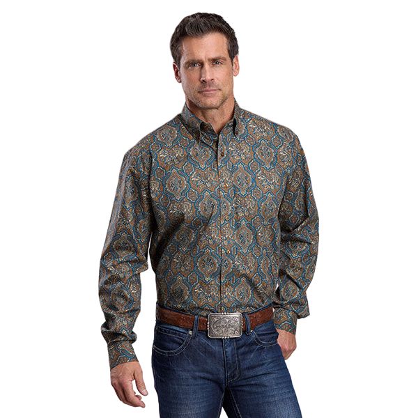 Men's Stetson Vintage Medallion Paisley Long Sleeve Shirt 11-001-0526-1065