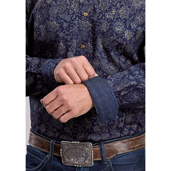Men's Stetson Navy Button Down Shirt 11-001-0526-1071