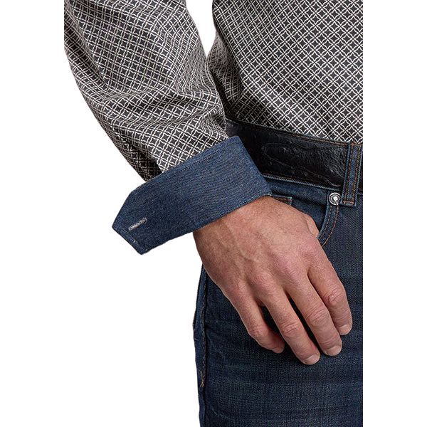 Men's Stetson Geo Print Long Sleeve Western Shirt