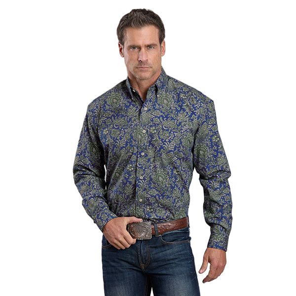 Men's Stetson Long Sleeve Button Up Paisley Print Shirt 11-001-0526-6048