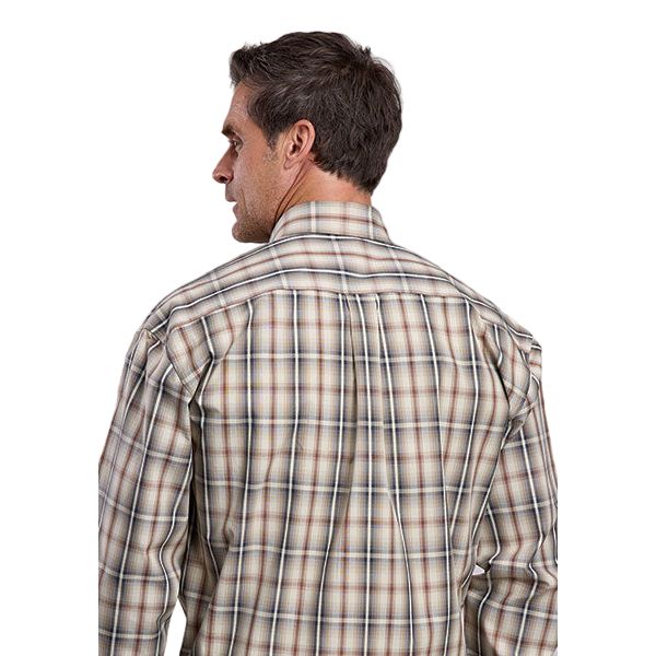 Men's Stetson Long Sleeve Winter Wheat Plaid Button Up Shirt 11-001-0579-1027
