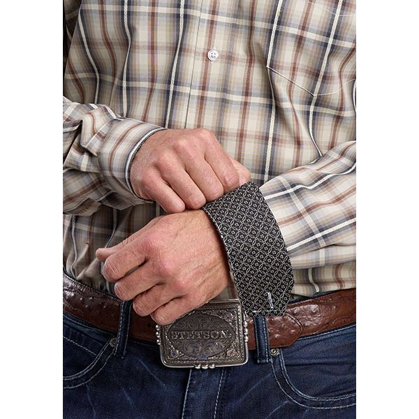 Men's Stetson Long Sleeve Winter Wheat Plaid Button Up Shirt 11-001-0579-1027