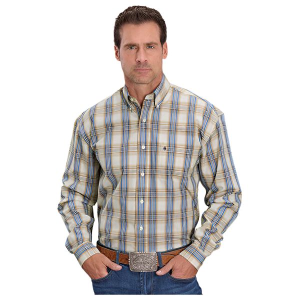 Men's Stetson Long Sleeve 1 Pocket Plaid Shirt 11-001-0579-5029 - Crazy House Western Wear