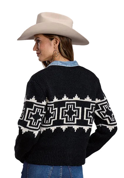 Stetson Women's Black Button Cardigan Sweater 11-027-0539-7056