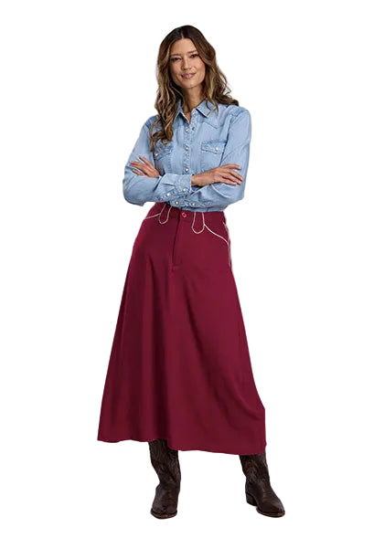 Stetson Women's Blue Long Sleeve Denim Snap Shirt 11-050-0565-7058