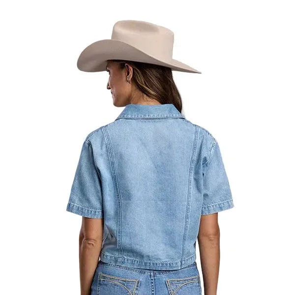 Women's Stetson Short Sleeve Cropped Denim Button Up Top 11-051-0565-5022
