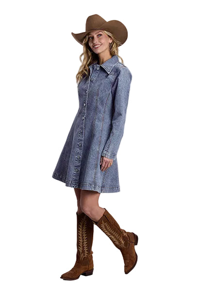 Stetson Women's Long Sleeve Denim Dress 11-057-0202-7041