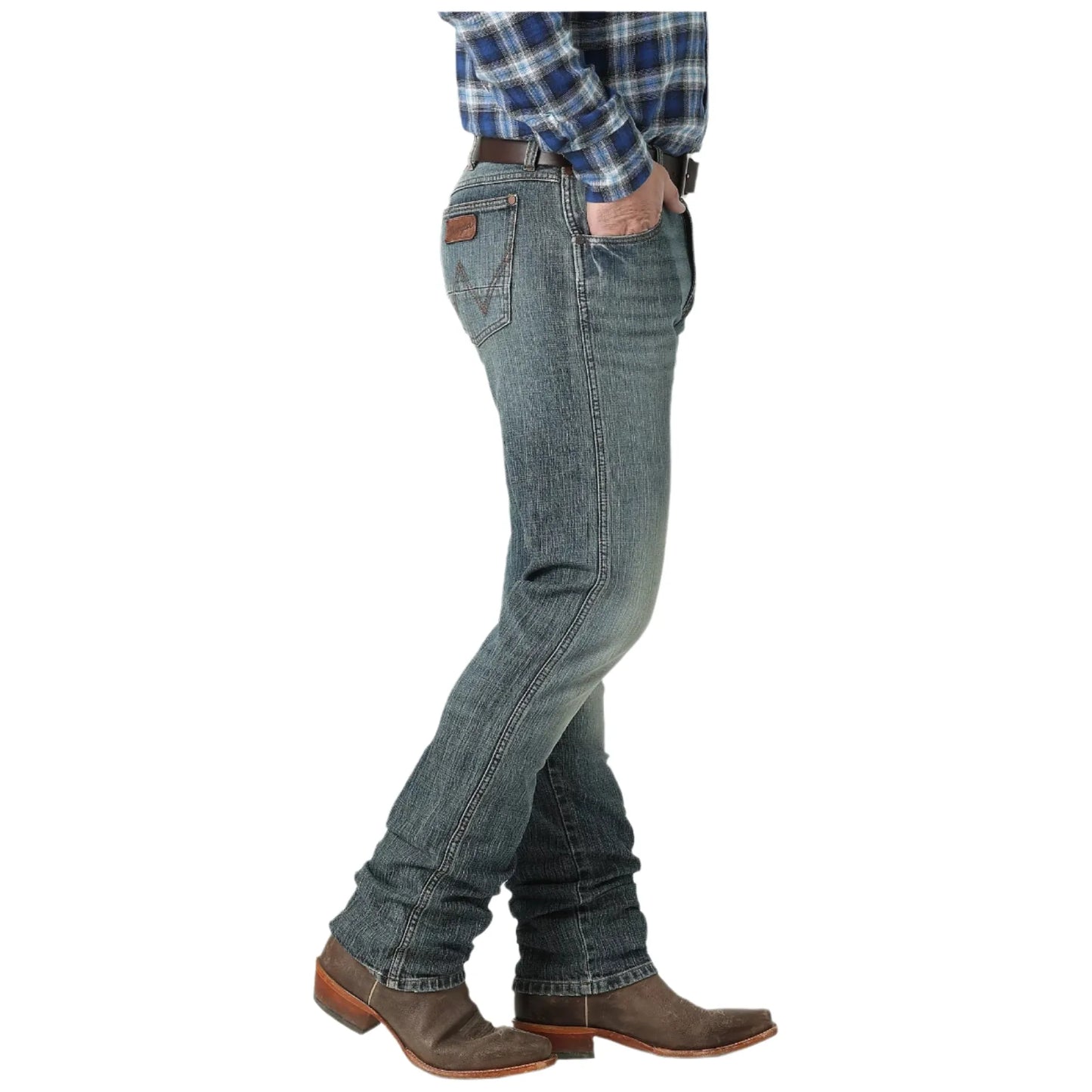 Men's Wrangler Dark Knight Retro Slim Straight Leg Jean 112318445 - Crazy House Western Wear