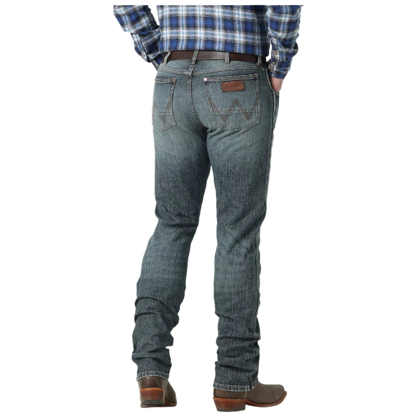 Men's Wrangler Dark Knight Retro Slim Straight Leg Jean 112318445 - Crazy House Western Wear