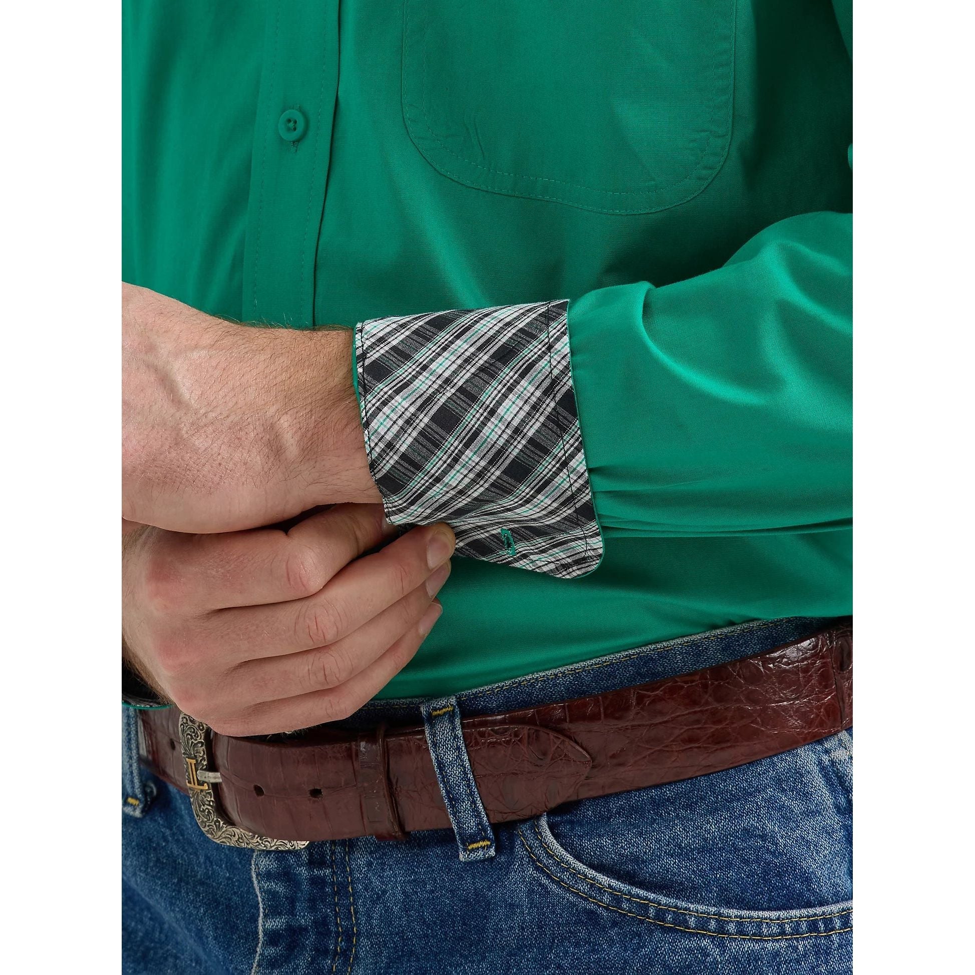 Men's Wrangler® George Strait One Pocket Long Sleeve Shirt 112352735 - Crazy House Western Wear