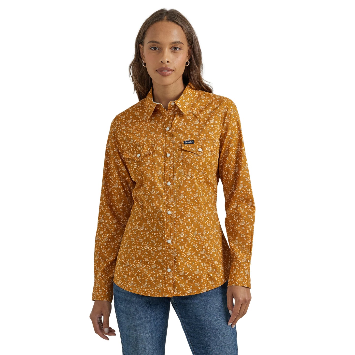Women's Wrangler® Western Dress Snap Shirt 112353165 - Crazy House Western Wear