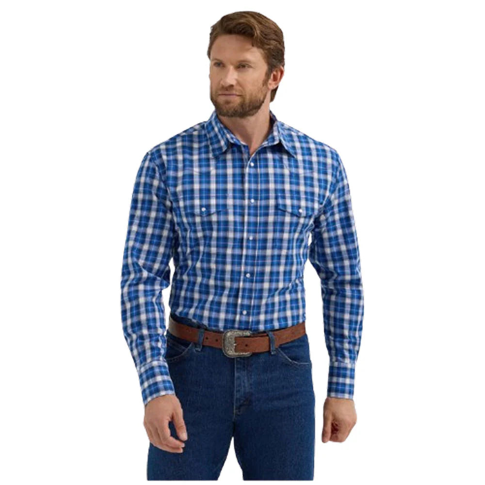 Men's Wrangler® Wrinkle Resist Long Sleeve Shirt - Classic Fit 112355369 - Crazy House Western Wear