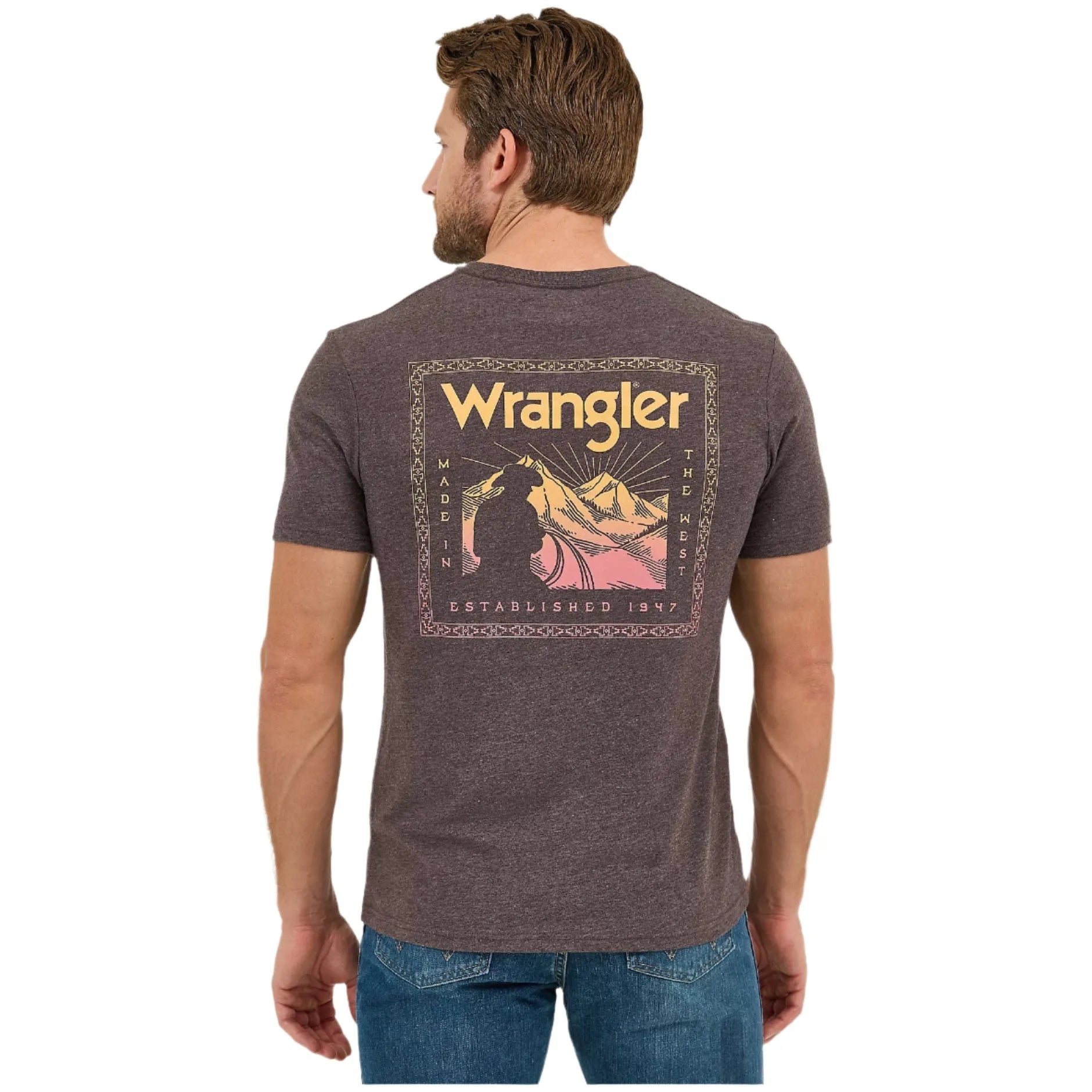Men's Wrangler Back Graphic T-Shirt 112361813 - Crazy House Western Wear