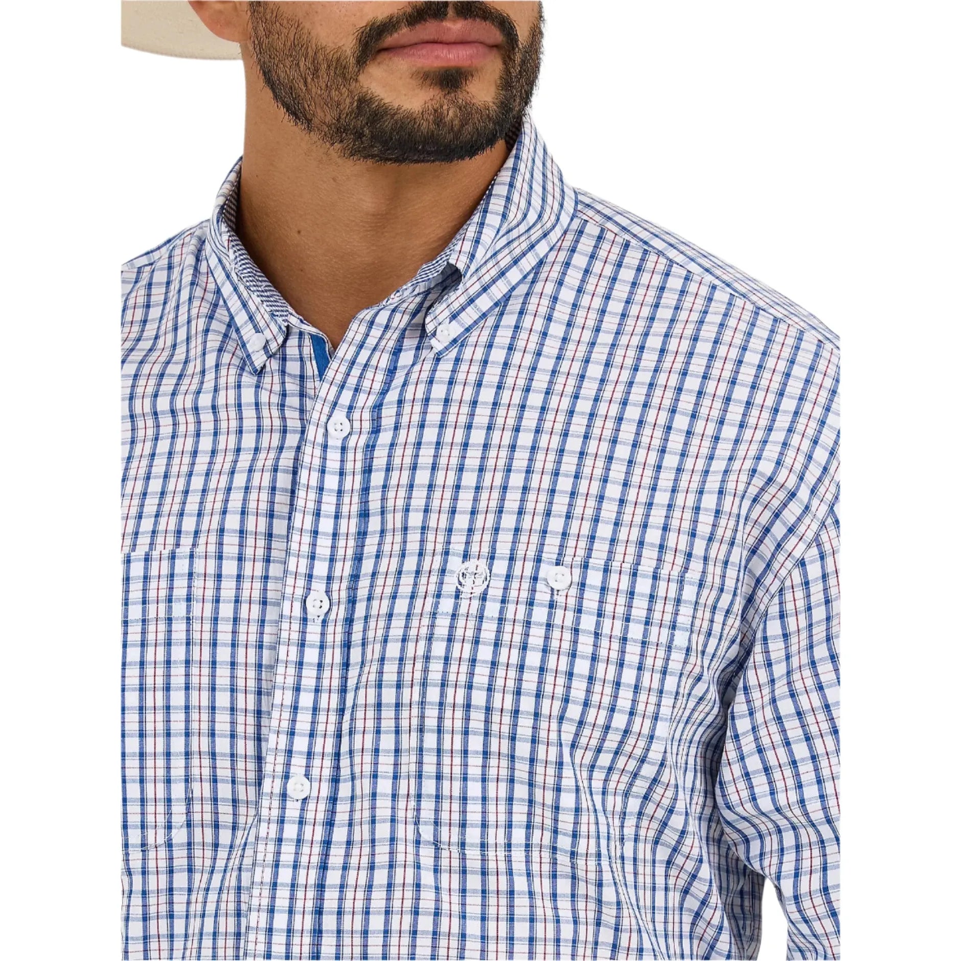 Men's Wrangler George Strait™ Long Sleeve Button Down Two Pocket Shirt 112365402 - Crazy House Western Wear