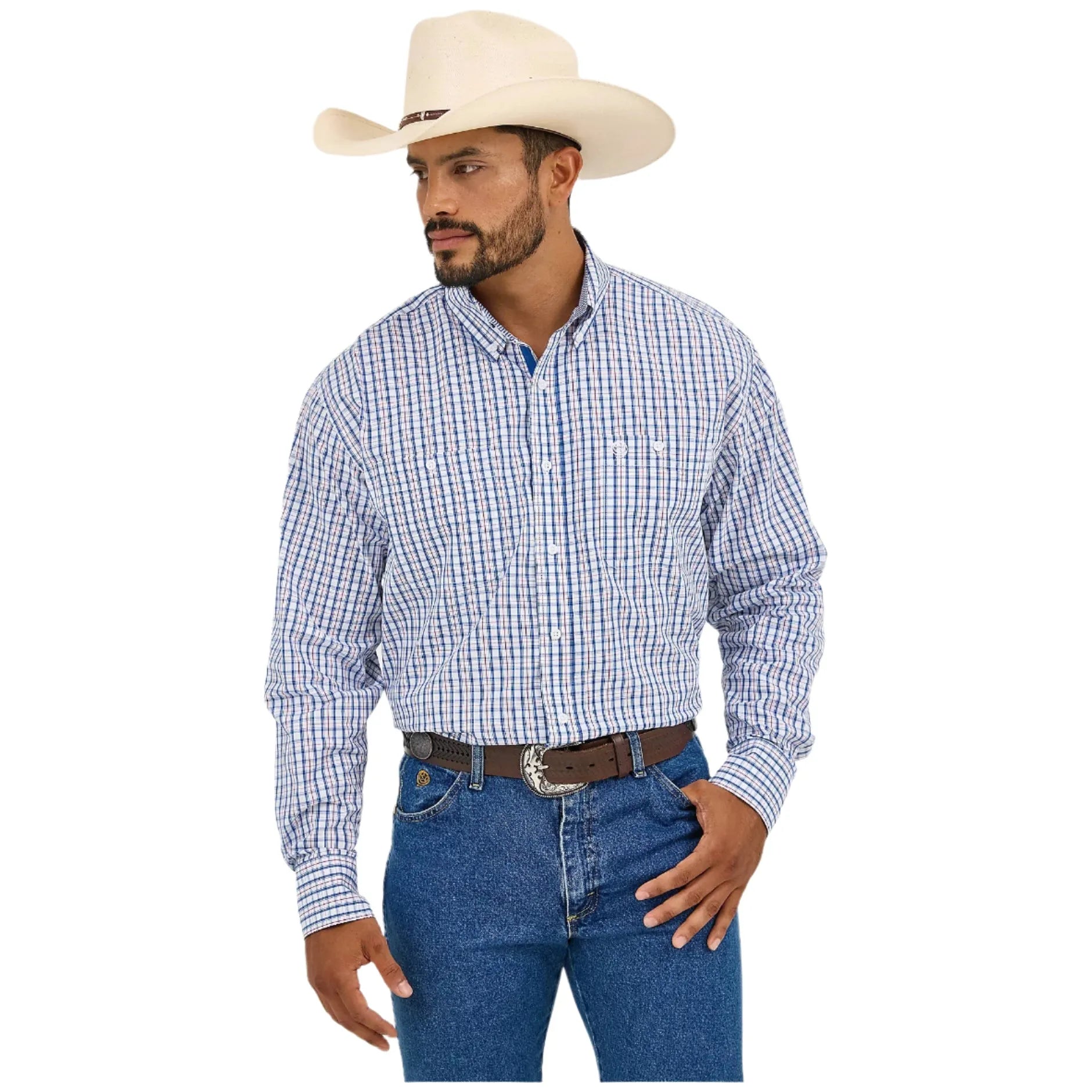 Men's Wrangler George Strait™ Long Sleeve Button Down Two Pocket Shirt 112365402 - Crazy House Western Wear