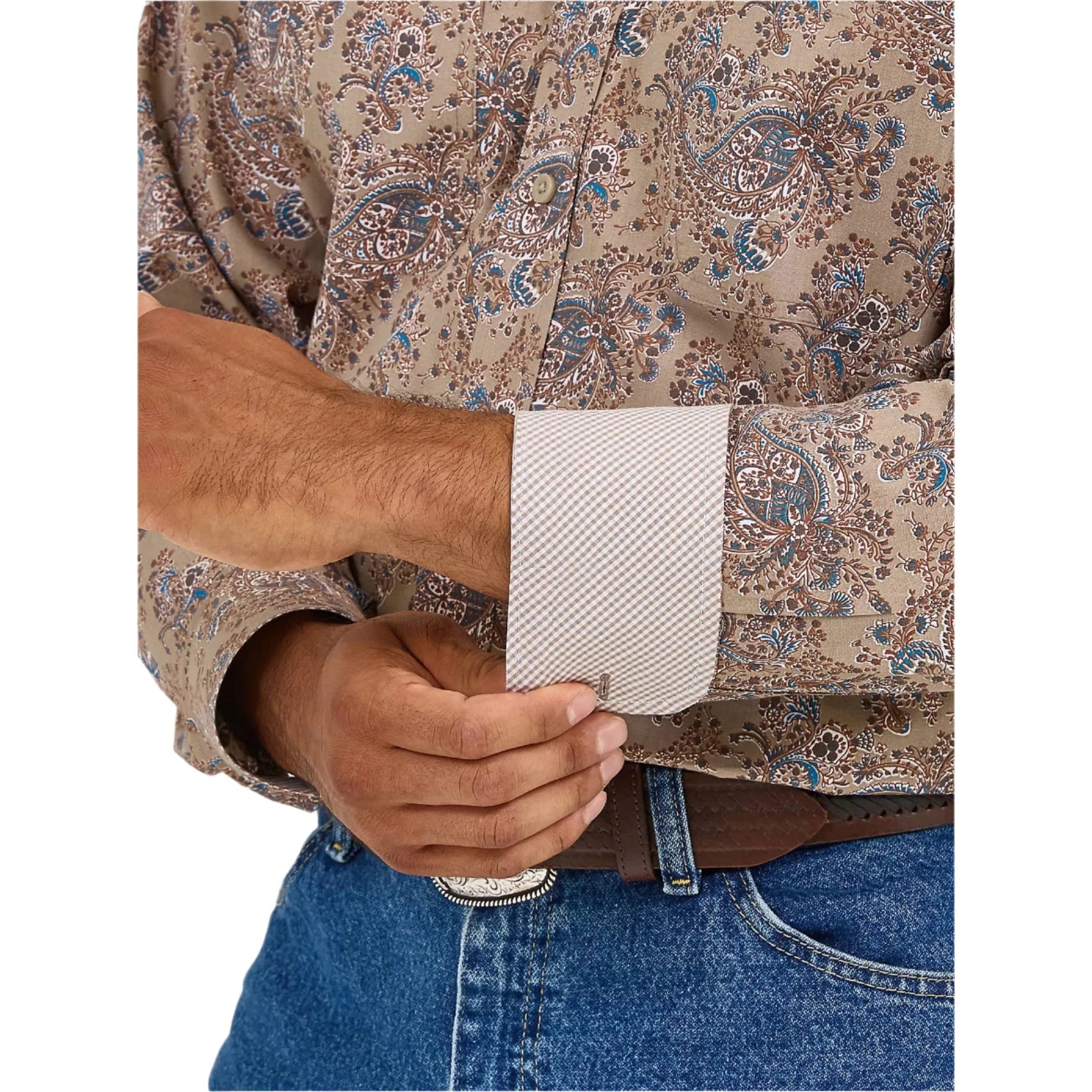 Men's Wrangler George Strait™ Long Sleeve Button Down Two Pocket Shirt 112365403 - Crazy House Western Wear