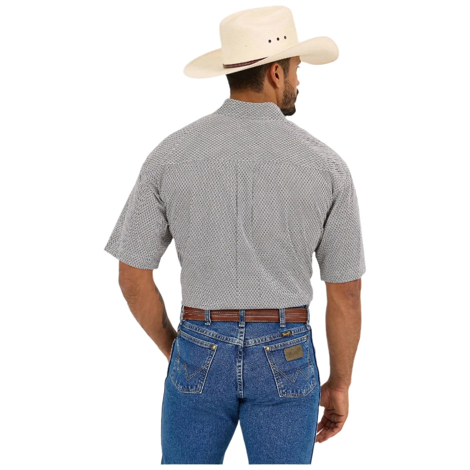 Men's Wrangler George Strait™ Short Sleeve Two Pocket Button Down Shirt 112365414 - Crazy House Western Wear