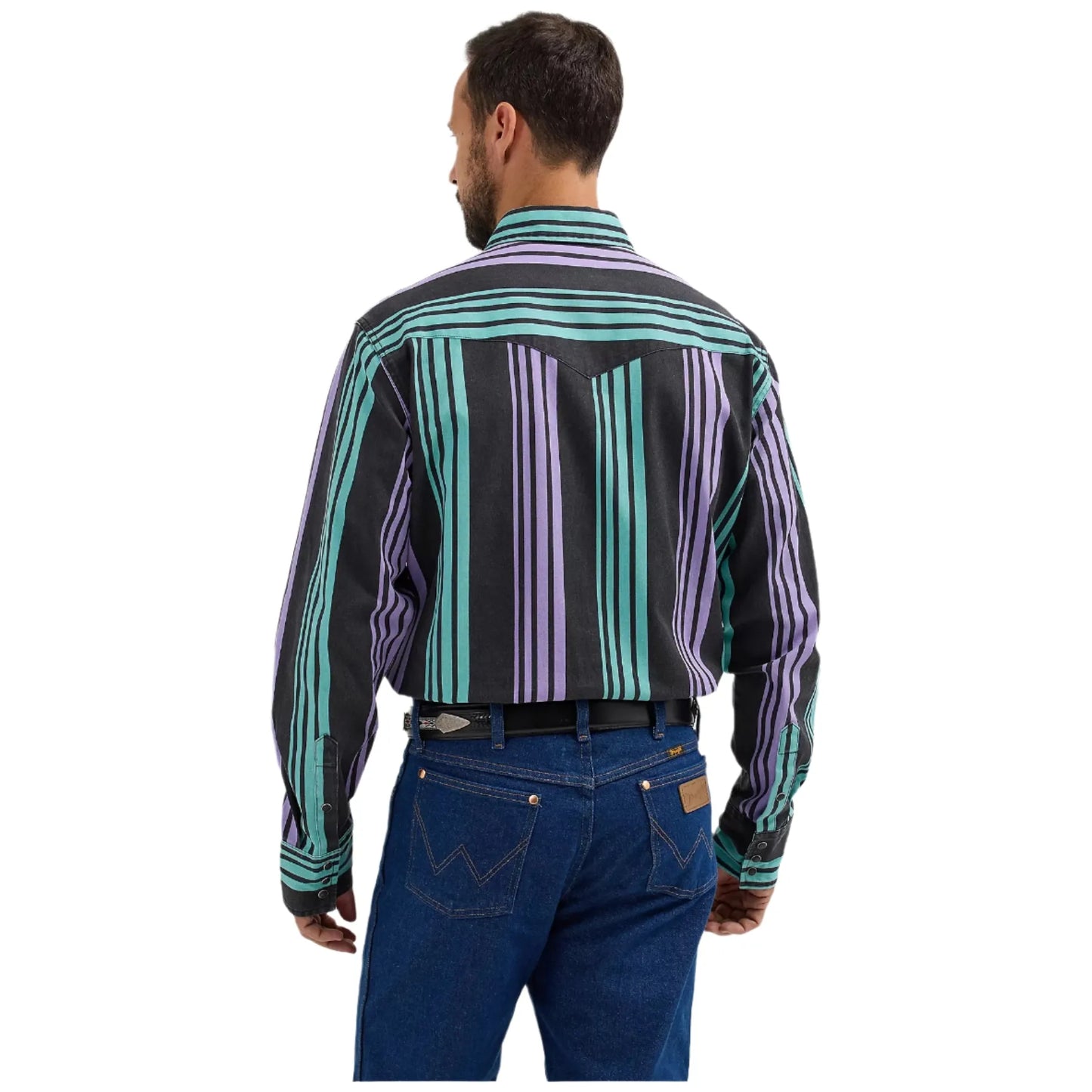 Men's Wrangler Vintage-Inspired Brushpopper Western Snap Workshirt 112365613