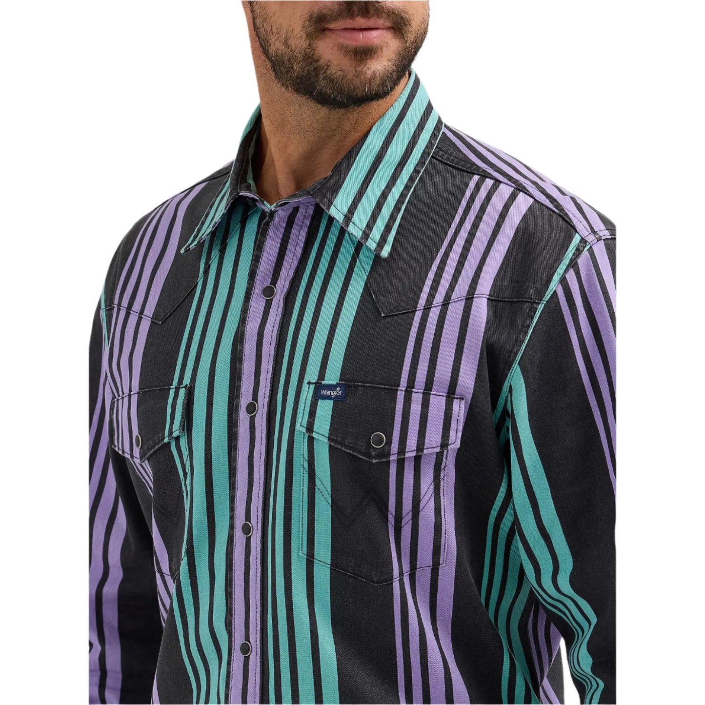 Men's Wrangler Vintage-Inspired Brushpopper Western Snap Workshirt 112365613