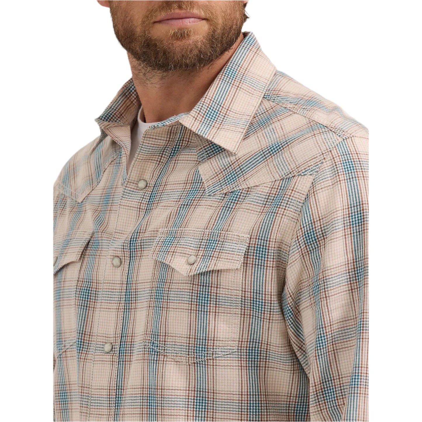Men's Wrangler Wrangler Retro® Premium Long Sleeve Western Snap Plaid Shirt 112365632