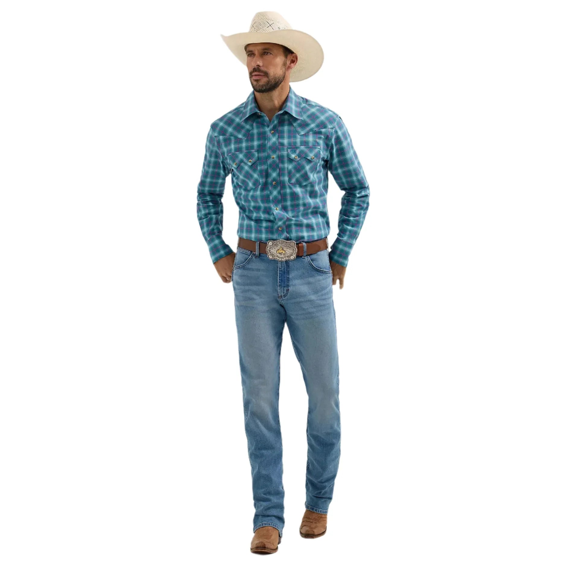 Men's Wrangler Retro Long Sleeve Sawtooth Snap Pocket Western Shirt 112365833 - Crazy House Western Wear