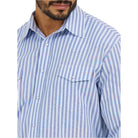 Men's Wrangler Wrinkle Resist Long Sleeve Western Snap Stripe Shirt 112365848 - Crazy House Western Wear