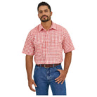 Men's Wrangler Resist Short Sleeve Western Snap Plaid Shirt 112365851 - Crazy House Western Wear