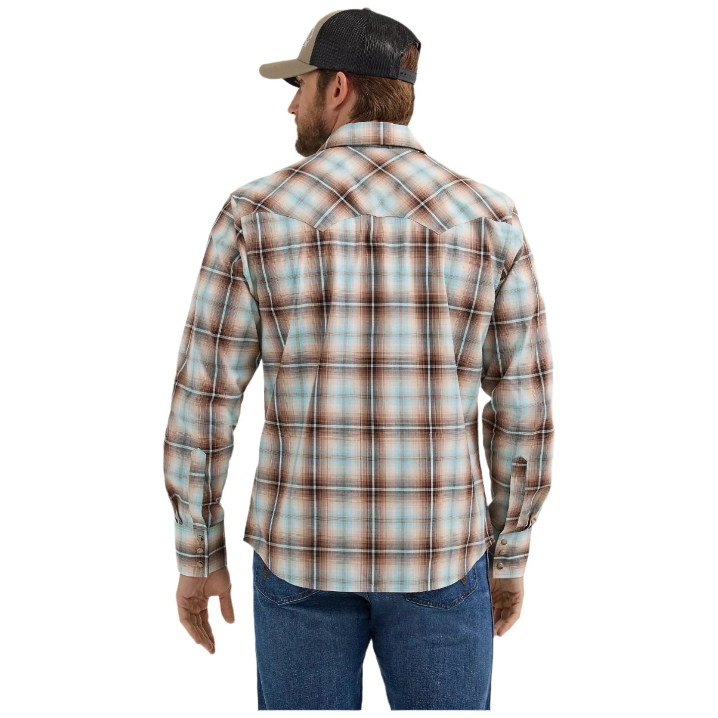 Men's Wrangler Retro® Long Sleeve Sawtooth Snap Pocket Western Shirt 112365896