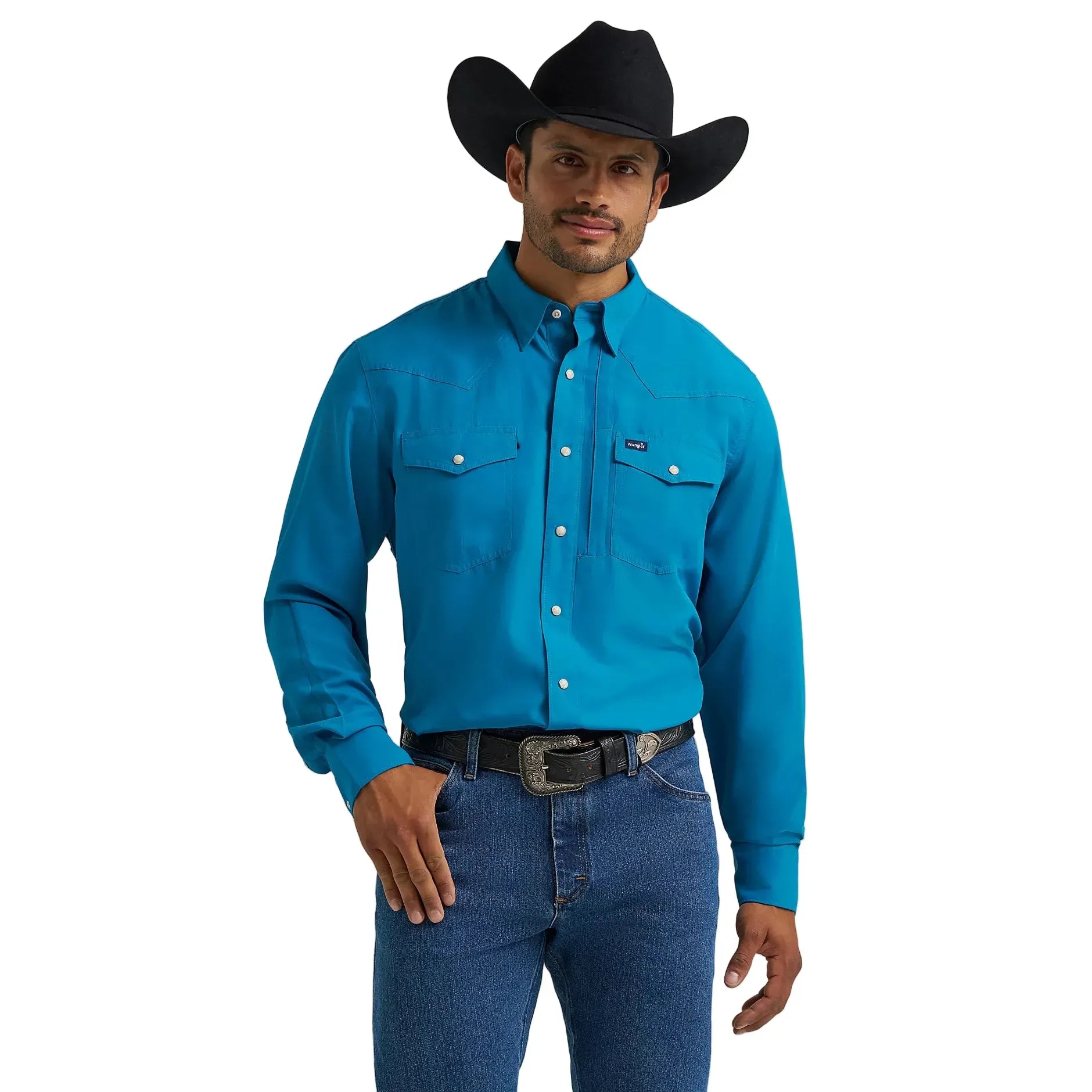 Wrangler Men's Solid Long Sleeve Snap Performance Western Shirt Wrangler Men's Solid Long Sleeve Snap Performance Western Shirt