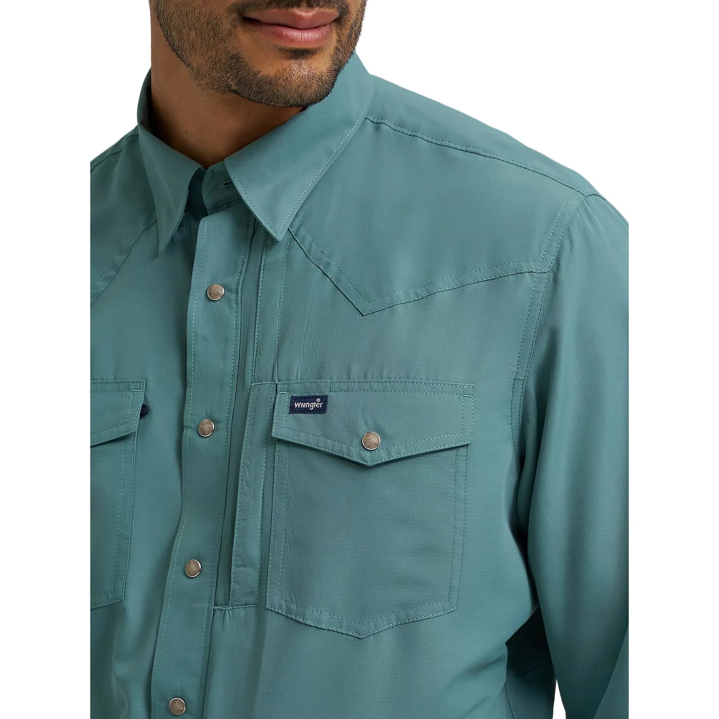 Men's Wrangler Performance Snap Long Sleeve Solid Shirt 112368052