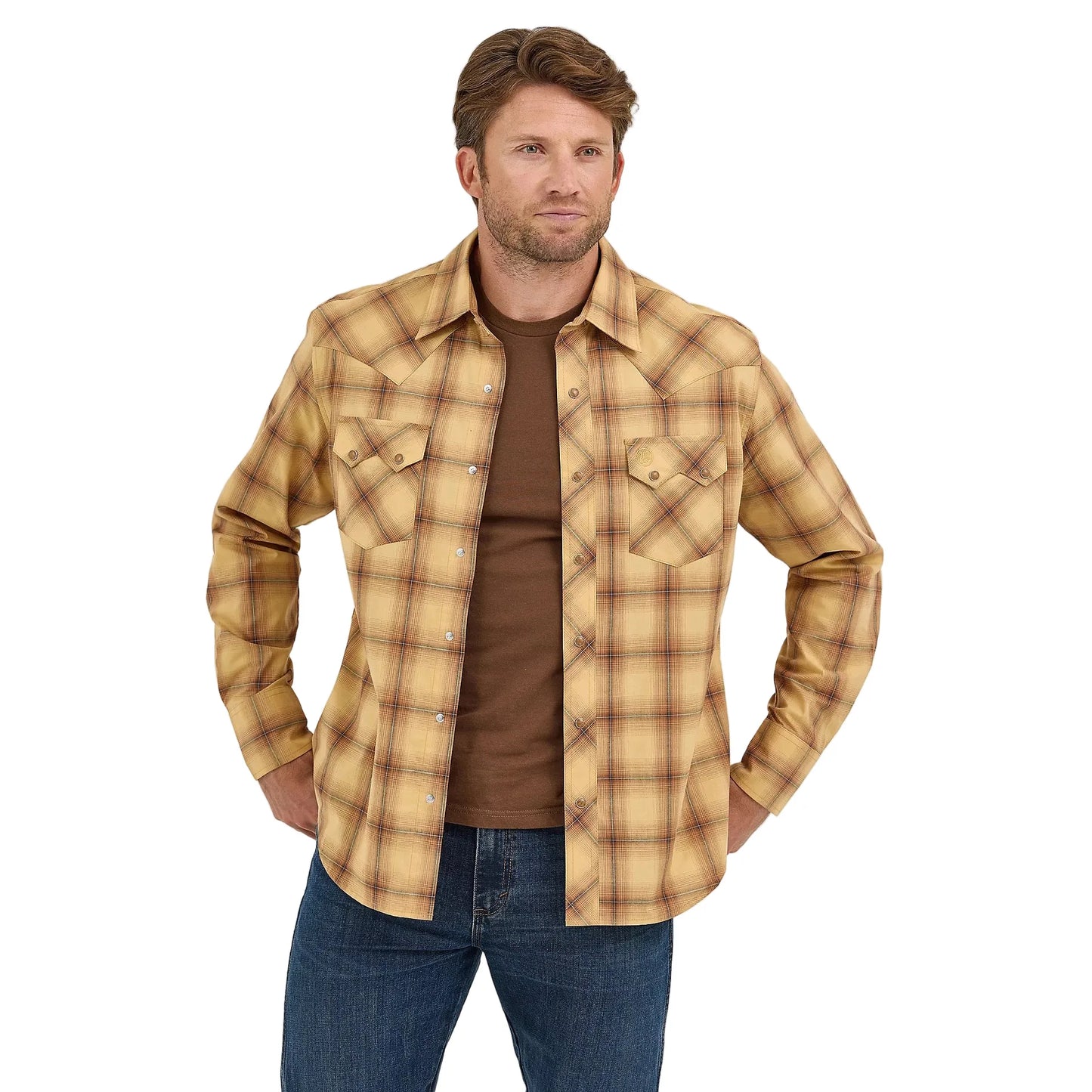 Men's Wrangler Retro Long Sleeve Sawtooth Snap Pocket Western Shirt 112368074