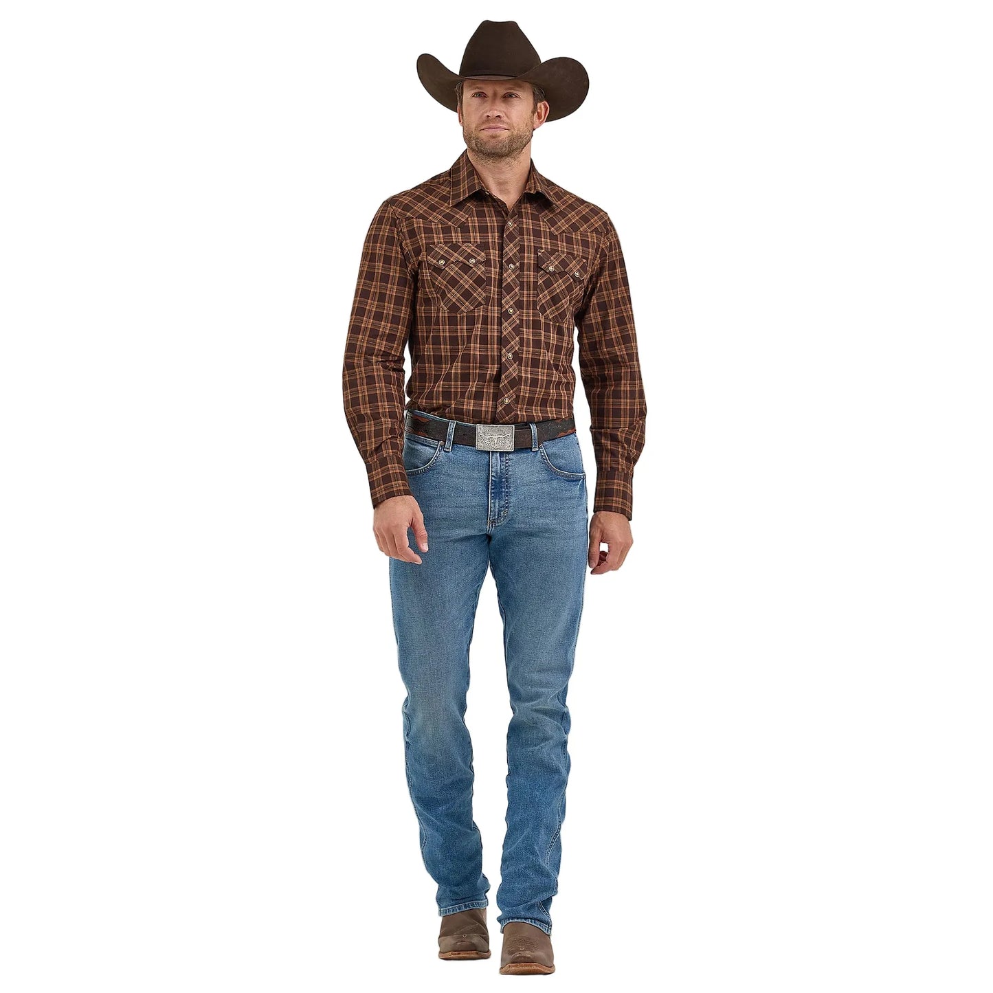 Men's Wrangler Retro Long Sleeve Sawtooth Snap Pocket Western Shirt 112368075