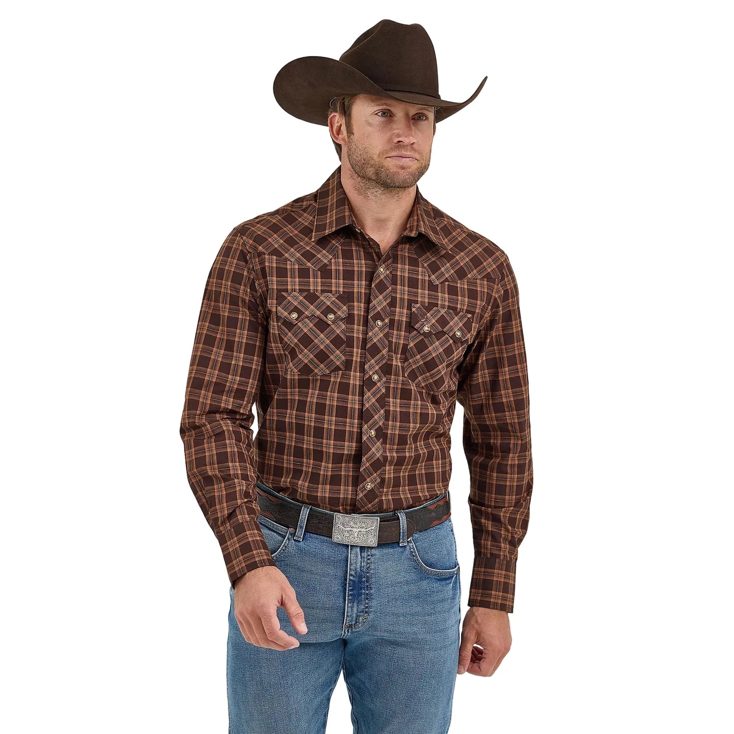 Men's Wrangler Retro Long Sleeve Sawtooth Snap Pocket Western Shirt 112368075