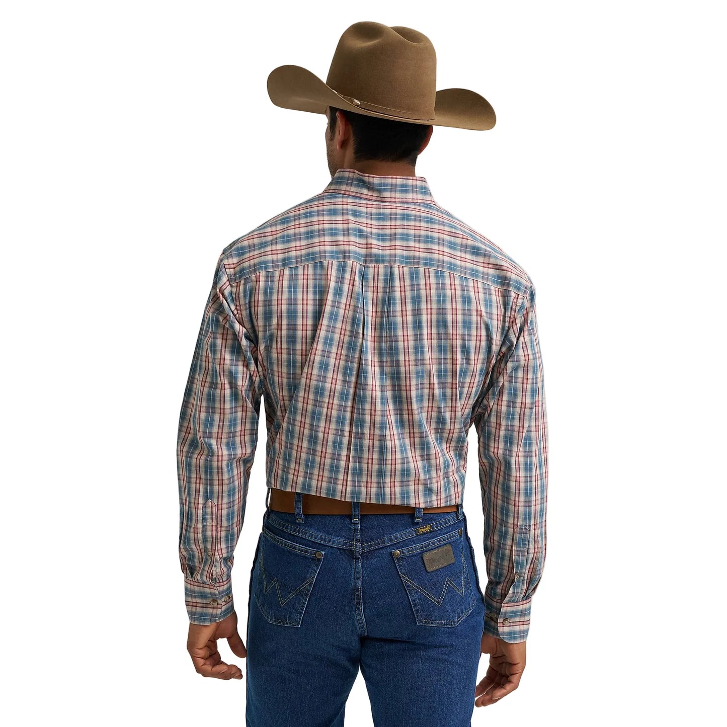 Men's Wrangler George Strait Long Sleeve Button Down One Pocket Shirt 112368226