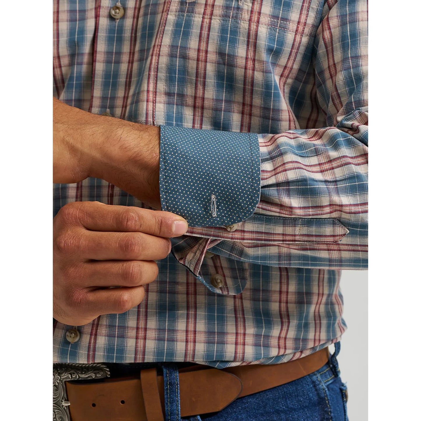 Men's Wrangler George Strait Long Sleeve Button Down One Pocket Shirt 112368226