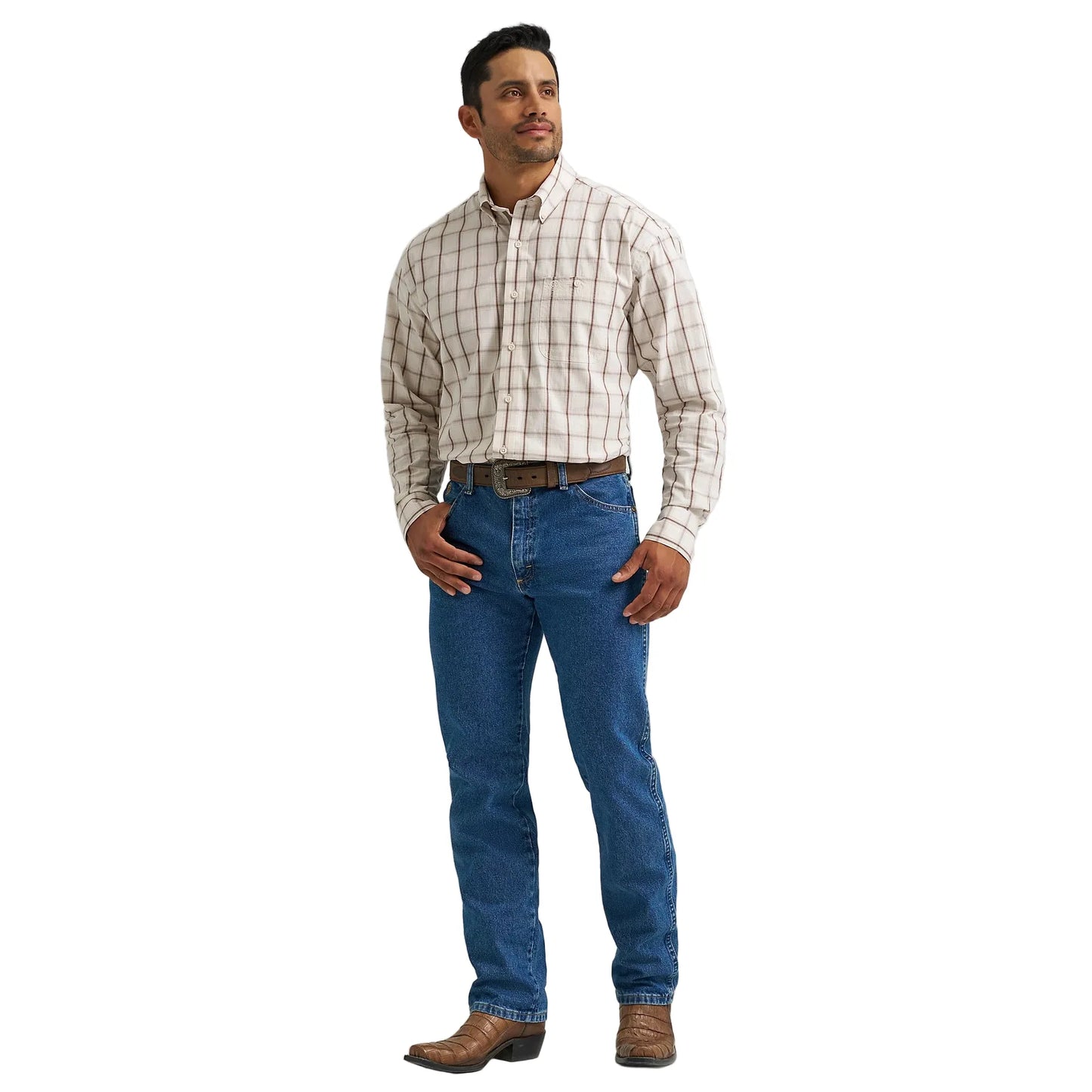 Men's Wrangler George Strait Long Sleeve Button Down One Pocket Shirt 112368227