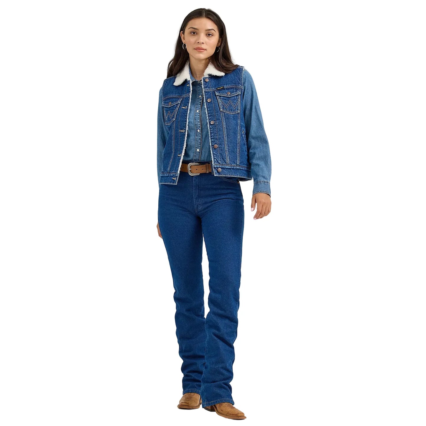 Women's Wrangler Sherpa Lined Denim Vest 112368298