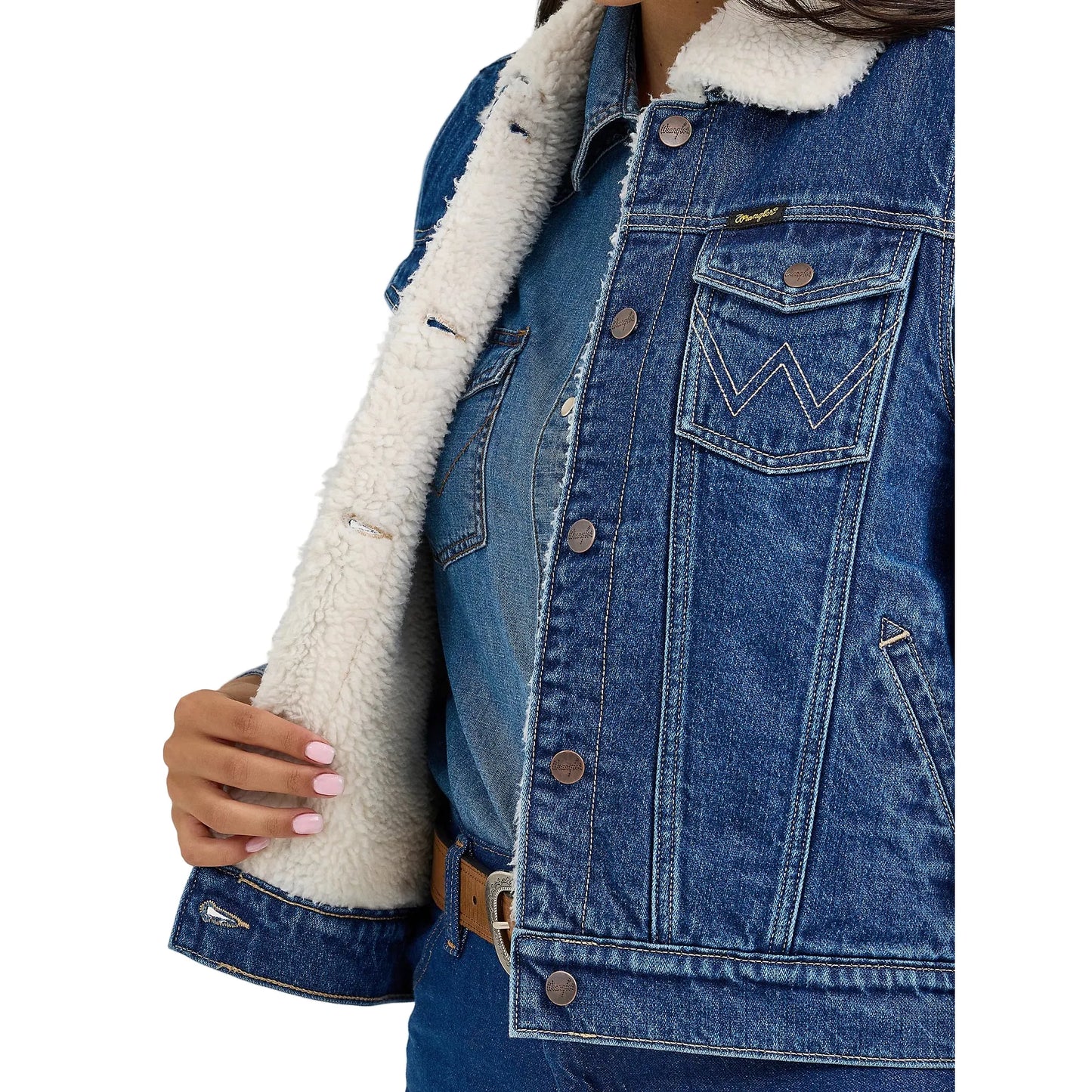 Women's Wrangler Sherpa Lined Denim Vest 112368298