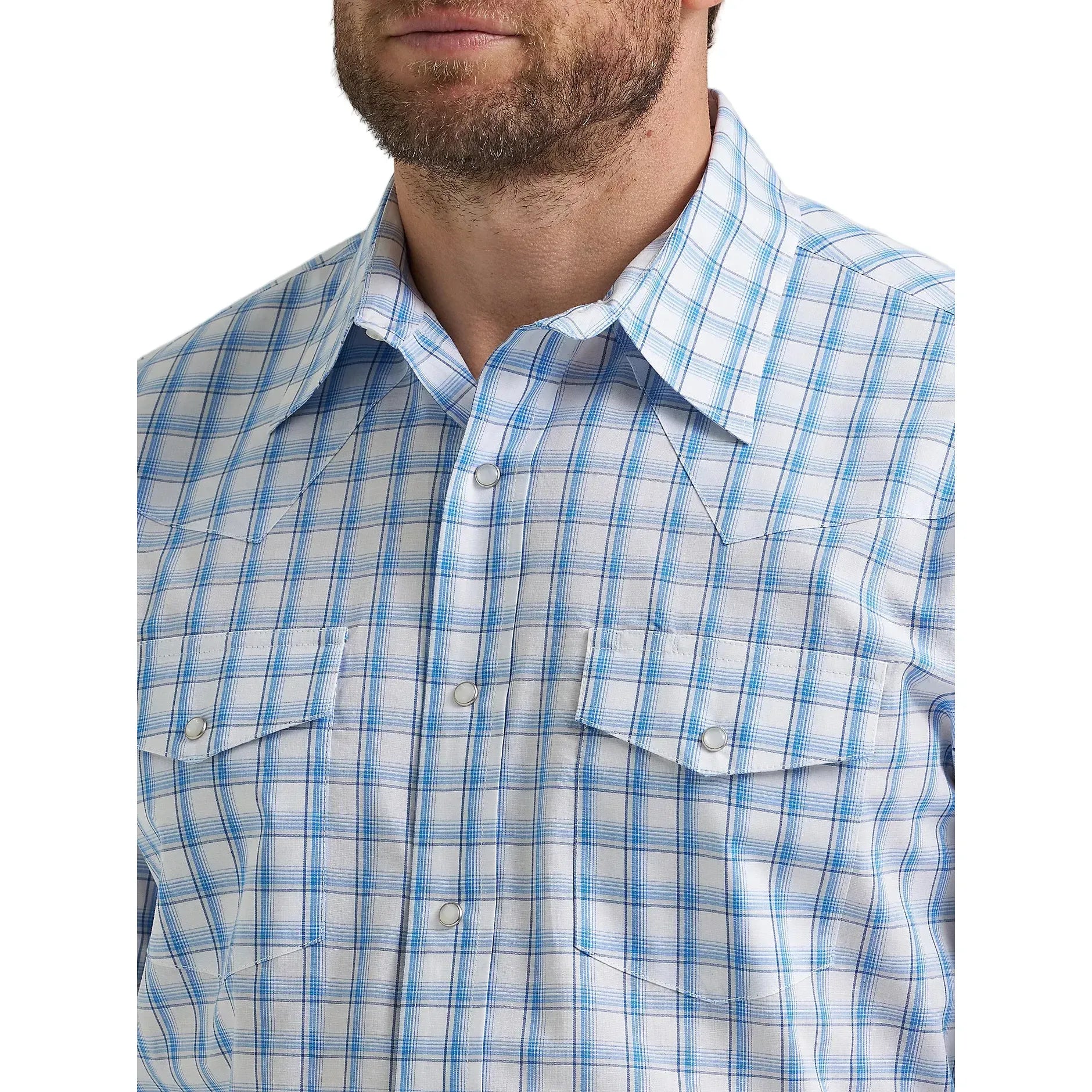 Men's Wrangler Wrinkle Resist Long Sleeve Western Snap Plaid Shirt