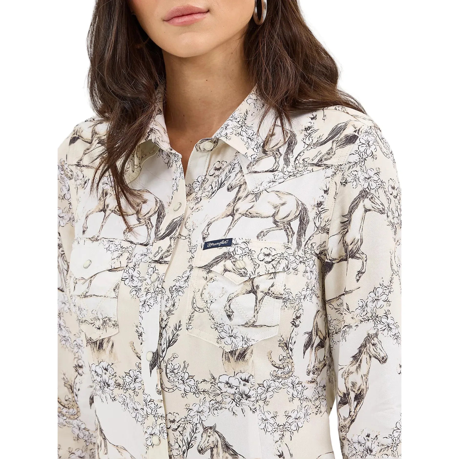 Women's Wrangler Saddle Up Slim Western Snap Shirt