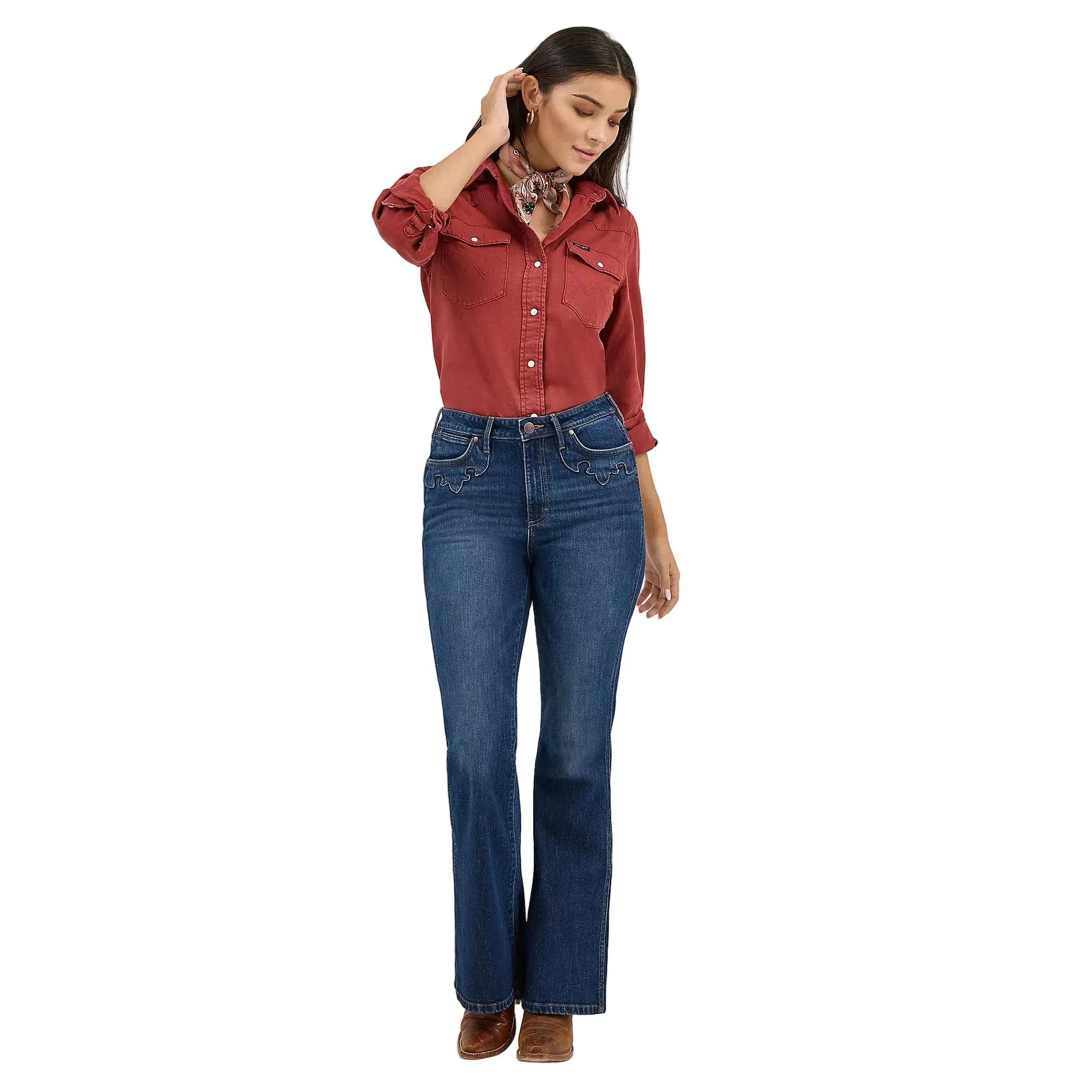 Women's Wrangler Color Wash Slim Western Snap Shirt 112371716